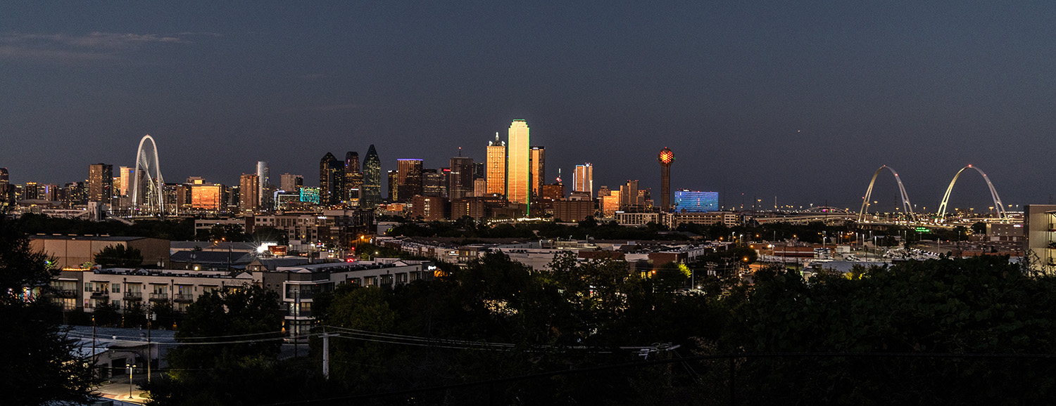 Dallas Skyline lit up for NTGD