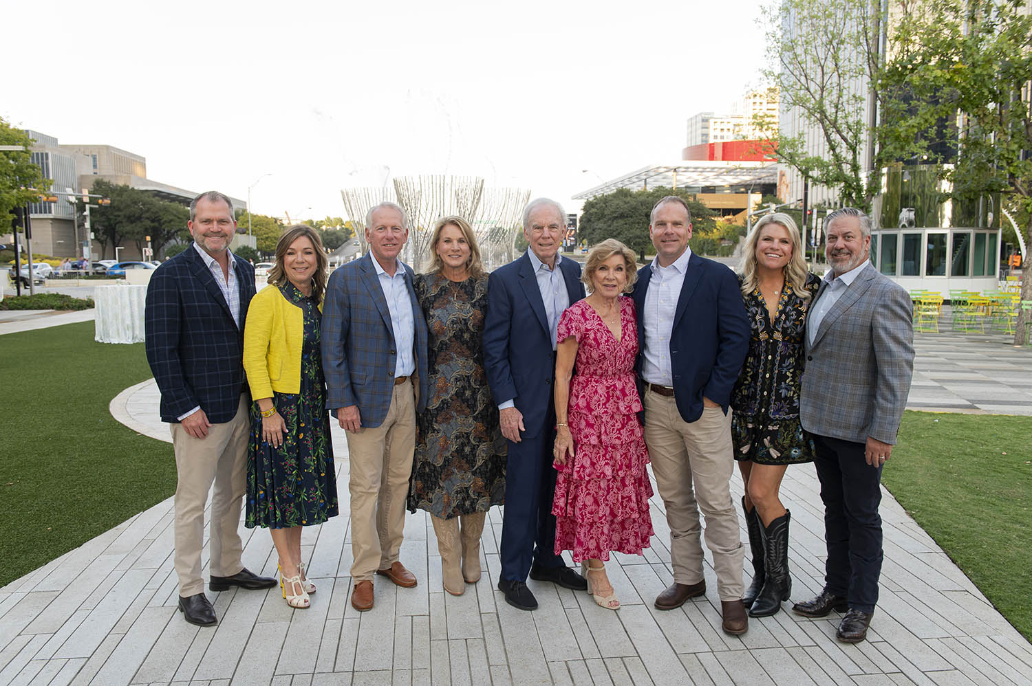 Todd and Stephanie Phillips, John and Jennifer Gates, Roger and Marianne Staubach, Jeff Staubach, Amy and Jamie Mentgen