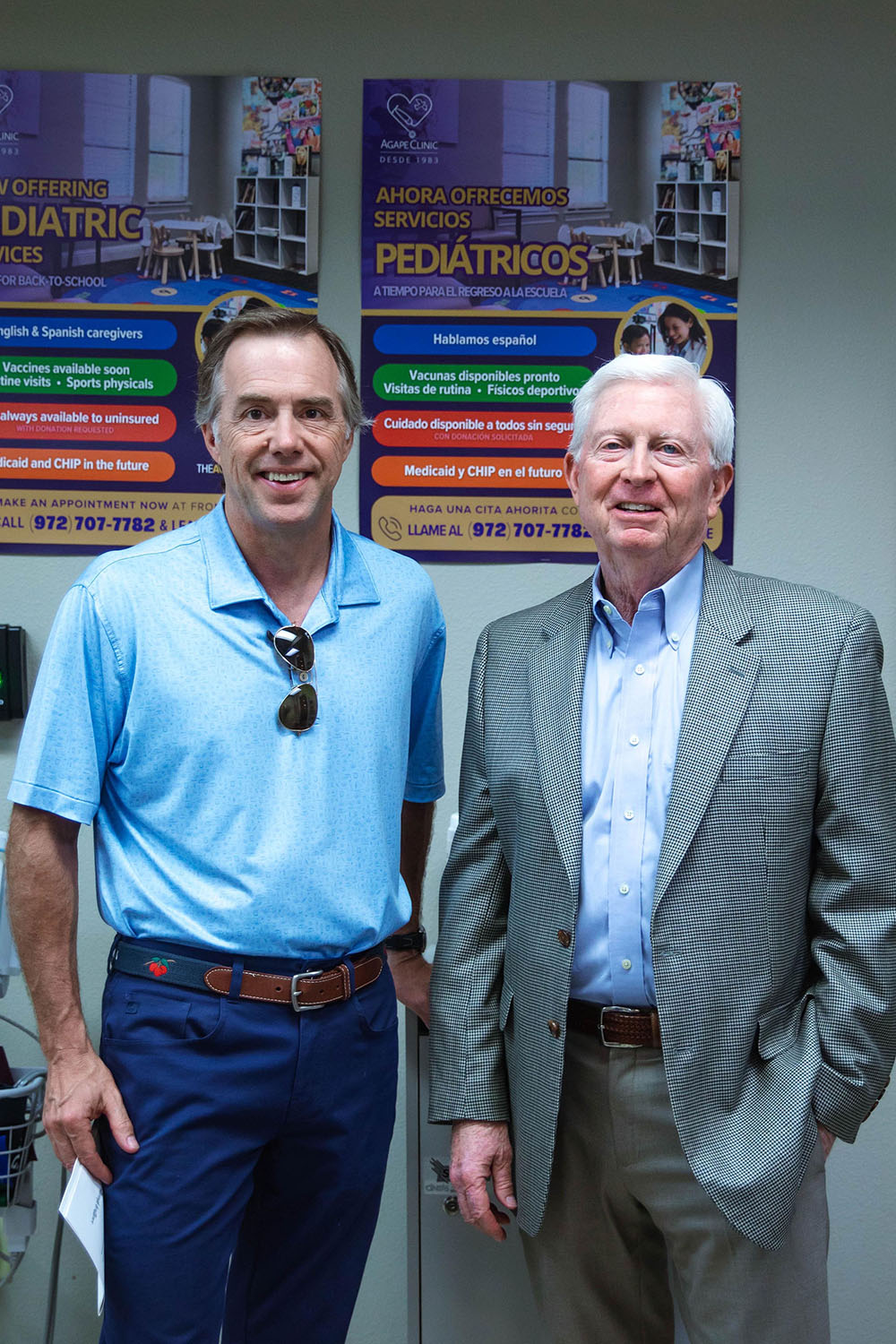 Rankin Hobbs and Fred Brown at Agape Clinic Dental Center grand opening